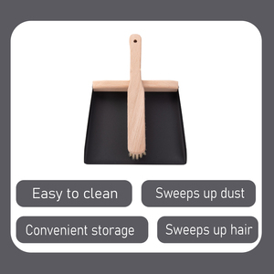 Juego de escoba y recogedor de madera de haya pequeño, portátil, con cepillo de limpieza y recogedor de polvo de sisal natural - Product Image 3