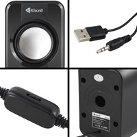 Kisoli S-444 Speaker Mini Portabel Profesional untuk Audio Rumah HiFi, USB Berkabel, 2.0 Channel, Speaker Komputer untuk Gaming
