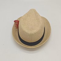 Chapeau Fedora d'été en paille de papier avec plume, vente en gros d'usine
