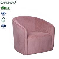 Fauteuil pivotant beige CARLFORD – Chaise d'appoint moderne et confortable pour hôtel, appartement, salle à manger, salon, chambre