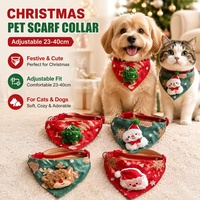 Collier de Noël réglable pour chien, résistant à la saleté, décorations de Noël, bandanas pour chien, collier universel doux pour chat, écharpe décorative pour animaux de compagnie