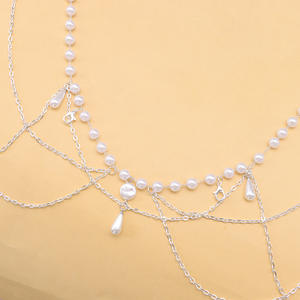 Cadena de cintura de perlas con borlas, estilo chino, accesorio Hanfu antiguo para mujer, cinturón de fiesta, blanco K, dos hebillas de langosta - Product Image 4