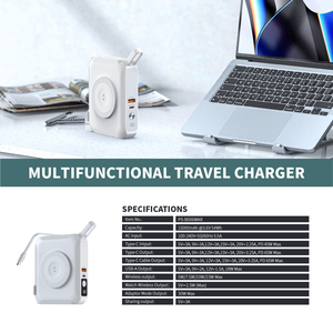 <span class=keywords><strong>Banco</strong></span> de Energía Multifuncional de 15000mAh con Cable de Carga Integrado, Enchufes Intercambiables Globales, Pantalla LED, Compatible con Logotipo Personalizado OEM - Product Image 2