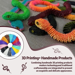 24 pulgadas 60cm creativo divertido negro rojo serpiente víbora modelo 3D impreso articulado Animal ornamento plástico Festival regalo para amigos - Product Image 3