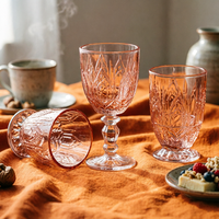 Verres personnalisés fabriqués à la machine, style rétro, écologiques, motif en relief, design simple, verre à vin rouge, gobelets blancs 230 ml