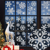 Pegatinas Plateadas Brillantes para Ventanas con Diseño de Copos de Nieve, Resistentes a los Rayos UV, Impermeables, Sin Residuos, Removibles, para Ventanas de Vidrio