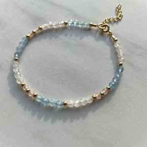 <strong>Fertility</strong> Faceted Crystal Beads <strong>Bracelet</strong> Rose Quartz Moonstone Aquamarine <strong>Bracelets</strong> Pregnancy IVF Gift Mom - Product Image 5