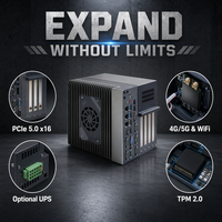 Ordinateur embarqué robuste haute performance, mini PC industriel, PCIe 5.0 X16, module 4G 5G, carte SIM, M.2 WiFi, Windows 11, Linux Ubuntu
