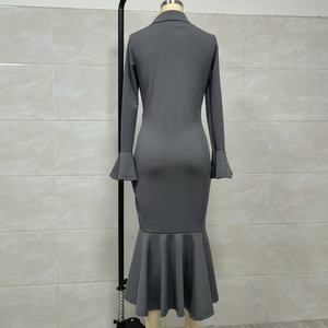 Nuovi Arrivi 2026: <span class=keywords><strong>Abito</strong></span> Lungo da Donna <span class=keywords><strong>Elegante</strong></span> Vintage Autunnale, A Costine, Vestibilità <span class=keywords><strong>Slim</strong></span>, Maniche Svasate, Coda di Pesce, con Cerniera, Stile Cowgirl - Product Image 5