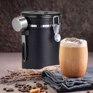 Modern Airtight Food Storage Coffee Bean Tea Canister with Mirror Finish Stainless Steel Flip Top Lid and Date Tracker - Product Image 4