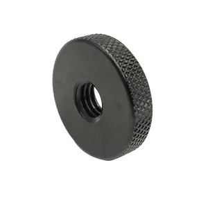 OEM-tuerca de pulgar plana moleteada, Aluminio anodizado negro M8/M4