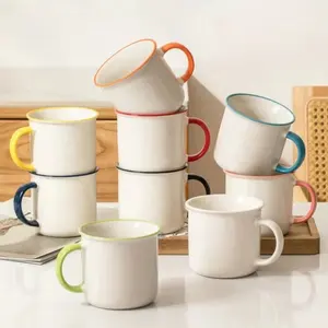 11 oz Hộp Quà Tặng hiện đại tùy chỉnh in logo gốm nóng cà phê nước thăng hoa nhiều màu Retro cốc cốc