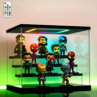 Vitrine d'exposition en acrylique LED personnalisée CYC, transparente comme du cristal, anti-UV, empilable, pour rangement et décoration, au design moderne