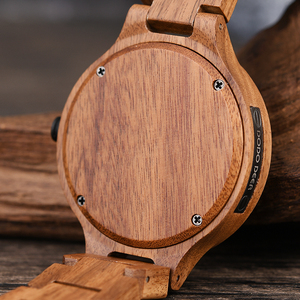 Para DODO DEER Alcanfor Tree Ecológico <span class=keywords><strong>Bubinga</strong></span> Relojes de madera Personalizable Moda 43mm Dial Diámetro Vidrio <span class=keywords><strong>Precio</strong></span> de fábrica - Product Image 6