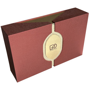 ROGOOD Boîte cadeau <span class=keywords><strong>de</strong></span> luxe en papier texturé rouge à double porte avec fermeture magnétique <span class=keywords><strong>Plaque</strong></span> <span class=keywords><strong>de</strong></span> logo dorée avec <span class=keywords><strong>mousse</strong></span> EVA P2134 - Product Image 2