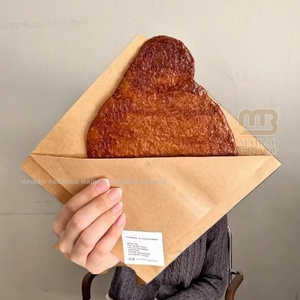 Custom Printed Oil-proof <strong>Grease</strong> Proof Kraft Paper Flat Snack Burger Sandwich, Donut Bread Takeaway Flat Croissant Bag - Product Image 4