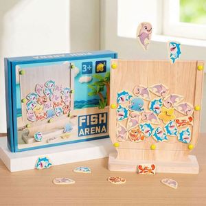 Juego de estrategia clásico con discos en forma de dinosaurio para adultos y niños, juego interactivo de madera 5 en raya - Product Image 1