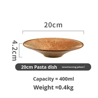 Assiette à vaisselle en céramique de grande valeur de style japonais Nouvelle assiette profonde pour assiette à pâtes pour salade de restaurant d'hôtel