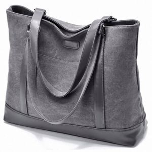 Sac fourre-tout pour ordinateur portable en toile avec logo personnalisé, fabriqué en usine BSCI, pour femmes, avec 4 compartiments pour ordinateur de 4 pouces, pochettes, sac à main - Product Image 6