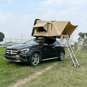 Tente de <span class=keywords><strong>camping</strong></span> familiale imperméable quatre saisons à double couche en polyester pour les voyages en plein air, tente pliable pour le toit de voiture, poteaux en aluminium - Product Image 1
