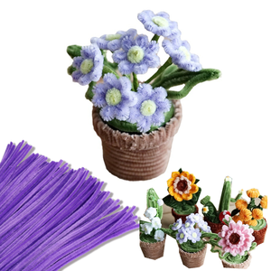 Kit de planta de maceta de girasol, limpiadores de tuberías, limpiador de tuberías de colores de tallo de chenilla para proyecto de artesanía de arte DIY hecho a mano creativo - Product Image 1