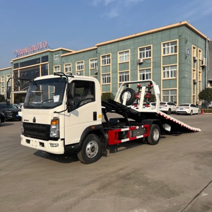 HOWO 4x2 LHD/RHD 115HP Camion de remorquage à plateau diesel, plateau de 5,6 m, treuil de 7 tonnes, capacité de 2 véhicules, neuf, pour le sauvetage routier et le récupération de véhicules ferrailleux - Product Image 2