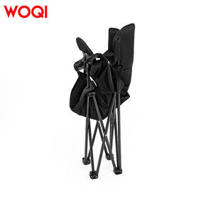 Silla plegable Woqi con estructura de hierro, respaldo alto, portátil, para exteriores, para camping, jardín, balcón, negra, 45X45X92cm - Product Image 4