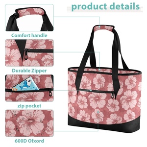 Hawaii Hibiscus Flowers Custom Design Waterproof Portable Insulated Cooler <b>Lunch</b> Picnic <b>Box</b> <b>Bag</b> <b>Lunch</b> <b>Bag</b> - Product Image 4