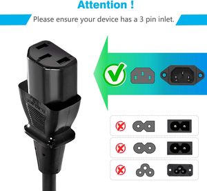 Câble d'alimentation de haute qualité pour ordinateur PC 10A125V Vizio 3 broches pour téléviseur intelligent Plasma Bravia UHD, câble d'alimentation AC de remplacement pour <span class=keywords><strong>imprimante</strong></span> - Product Image 2