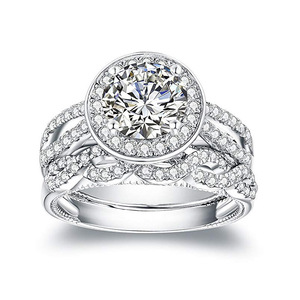 Anello vintage in stile Prong per donna, design con intarsi scintillanti, gioielli eleganti e alla moda - Product Image 2