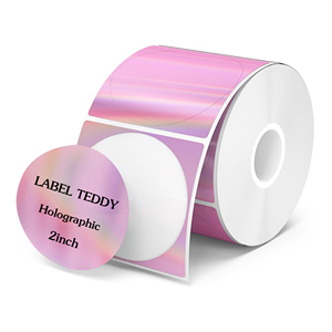 TEDDY 2 Inch 50mm Circle Holographic 400 <strong>Sheets</strong> Thermal Label <strong>Stickers</strong> DIY Custom Logo Gift Wrapping - Product Image 2