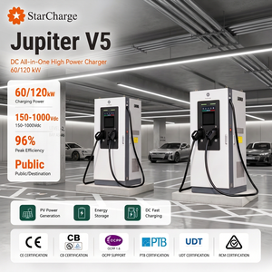 Estación de Carga Rápida CC para Vehículos Comerciales Starcharge Jupiter V5 120kW, Doble CCS2 GBT, IP55 para Exteriores, 96% de Eficiencia Pico - Product Image 1