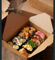 KH Vente en gros Boîte de papier kraft étanche portable Emballage alimentaire biodégradable pour restaurant Prendre directement la boîte de nourriture en Chine