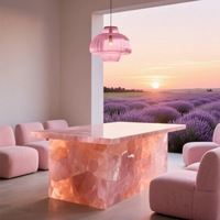 Beleuchtete Kristall-inspirierte Luxus-Acryl-Bartheke mit Transparentem Design Maßgefertigt für Gewerbeflächen; Quadratische Form