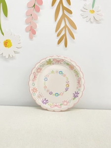 DAMAI Spring Tea Party Birthday Party Supplies Colorful Floral Pink Bowknot <b>Disposable</b> <b>Tableware</b> Paper Plates Cups Napkins - Product Image 3