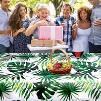 Monstera feuille couverture de Table PVC nappe feuilles de palmier nappe hawaïenne nappe tropicale rectangulaire imperméable couverture de Table