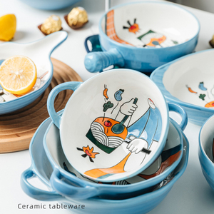 Ensemble de vaisselle en céramique ménager, de style <span class=keywords><strong>japonais</strong></span>, bol à soupe, personnalité créative, belle combinaison - Product Image 4