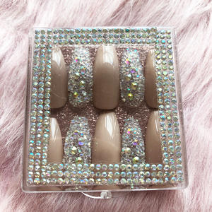 Caja de embalaje <span class=keywords><strong>con</strong></span> logotipo personalizado, Etiqueta Privada para <span class=keywords><strong>uñas</strong></span> postizas, cubierta completa de lujo, arte de brillo largo, prensa personalizada para <span class=keywords><strong>uñas</strong></span>, <span class=keywords><strong>2021</strong></span> - Product Image 4