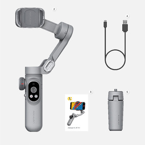 Nouveau <span class=keywords><strong>stabilisateur</strong></span> vidéo pour smartphone, caméra d'action et <span class=keywords><strong>GoPro</strong></span>, idéal pour le streaming en direct, avec éclairage intégré. - Product Image 3