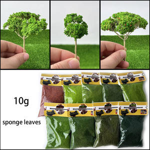 木と葉付きプラスチックミニチュア砂テーブルモデルセットDIY手作りクラフト材料1:64スケール - Product Image 4