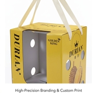 Boîte cadeau portable personnalisée pour durian, boîte d'emballage pour fruits en carton ondulé, exclusivement pour les magasins de fruits
