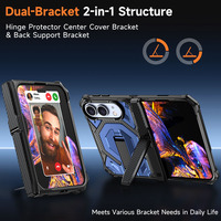 Étui de téléphone magnétique pliable effet peau mate avec double support dissimulé, protection intégrale de la charnière et verre trempé pour iPhone Duo