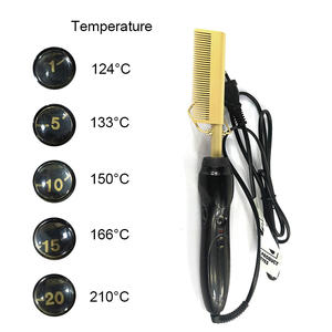 Compratore stile viola metallo dritto caldo pettine elettrico piastra per capelli ferro piatto a pettine caldo elettrico - Product Image 6