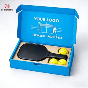 Custom Logo Eco-Friendly Reusable Pickleball Paddle Set Airplane Gift <b>Box</b> Rigid Cardboard Tennis Racket Packaging with Insert - Product Image 1