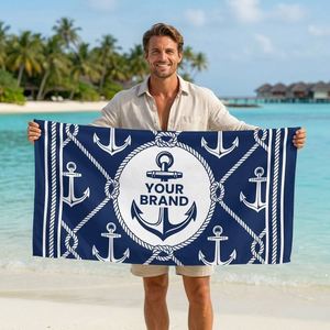 Serviettes de plage en microfibre personnalisées avec logo, impression numérique, sublimation, design gratuit, marque privée - Product Image 1