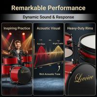Educational Musical Instrument Toy Kids Drum Set 3 Piece With Stool Drumsticks For Boys Girls Birthday Gift Kids Drum Kit