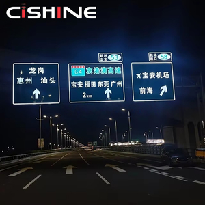 Cishine Yüksek Kaliteli LED Güvenlik Kırmızı Yeşil Mavi Oklu Trafik Yönü Yansıtıcı Uyarı Su Geçirmez Yuvarlak Trafik İşareti - Product Image 1