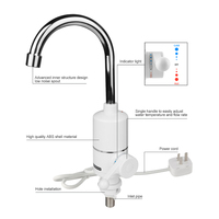 Nouveau design chauffe-robinet d'eau électrique économie d'eau sans réservoir eau chaude instantanée pour salle de bain usage domestique boîtier en plastique