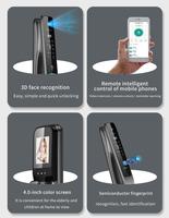 Serrure de Porte Intelligente Entièrement Automatique Tuya avec Reconnaissance Faciale 3D et Empreinte Digitale pour la Sécurité des Portes en Aluminium et en Bois Connectée au Wifi