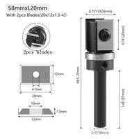 Cuchilla Desmontable Desechable para Fresadora de Fondo, Ranurado CNC para Madera, Canteado y Limpieza de Fondo
